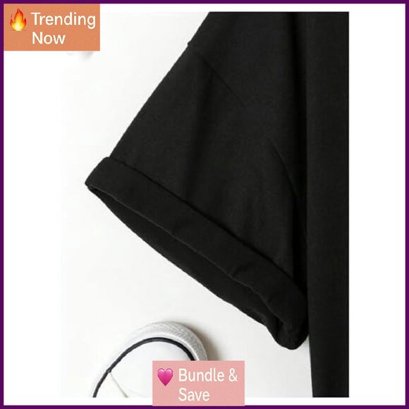 Women's Cherry Graphic Tee Baggy Fit Short Sleeve Crewneck Top - Picture 5 of 6